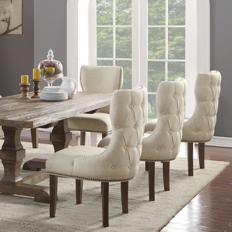 Gracie Oaks Loiselle Tufted Upholstered Parsons Chair in Ivory & Reviews | Wayfair
